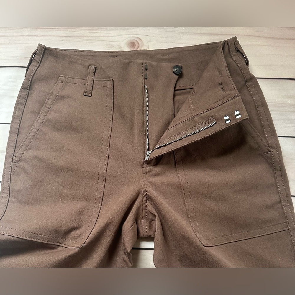 Everlane Bi-Stretch Utility Pants Womens 6 Ankle Crop Cocoa Brown High Rise - Picture 11 of 12